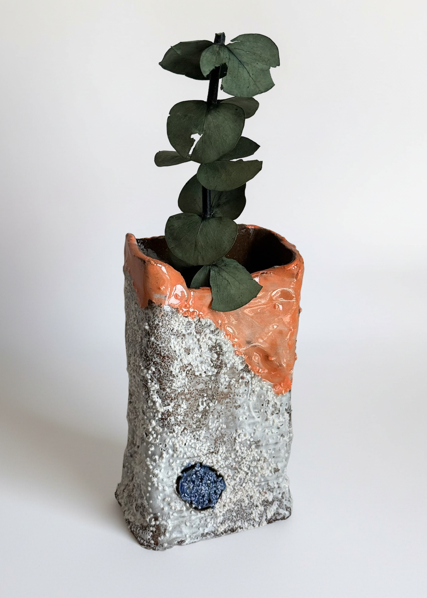 Orange Textured Vase